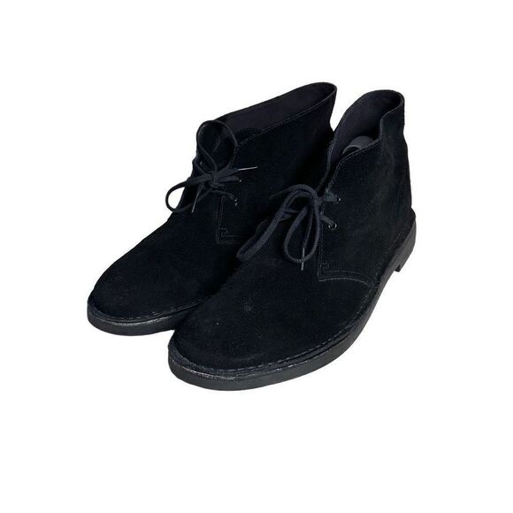 Clarks ORIGINALS Desert Suede Crepe Sole Chukka Boots Black Men's Size 15 - Picture 1 of 10
